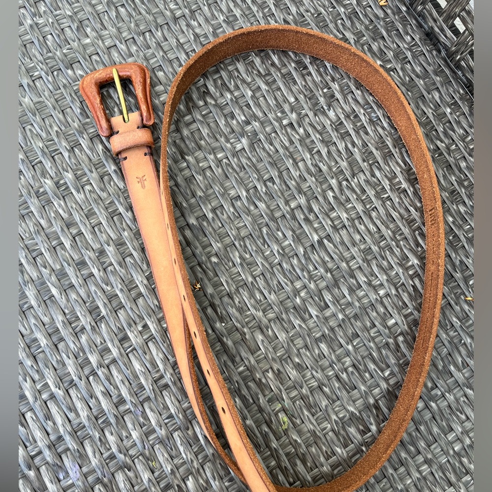 Frye Tan Leather Belt, XL - Picture 4 of 9